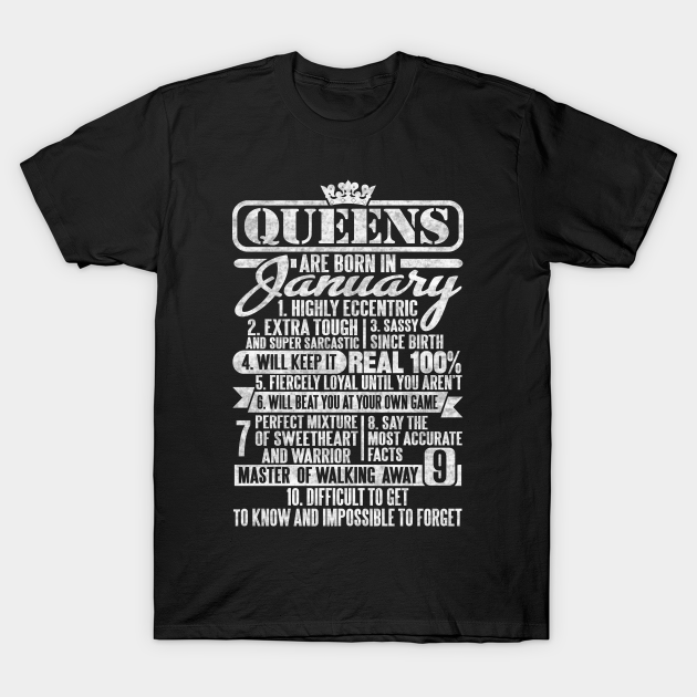 Discover Queens Are Born In January - Queens Are Born In January - T-Shirt