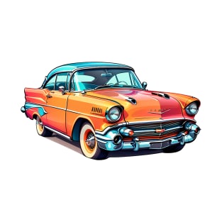 Colored Classic Car Design in Vibrant Vector Style T-Shirt