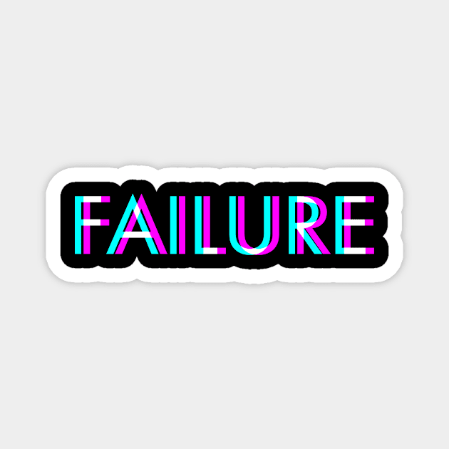 Failure Anaglyph Glitch Art Vaporwave Gift Magnet by Alex21