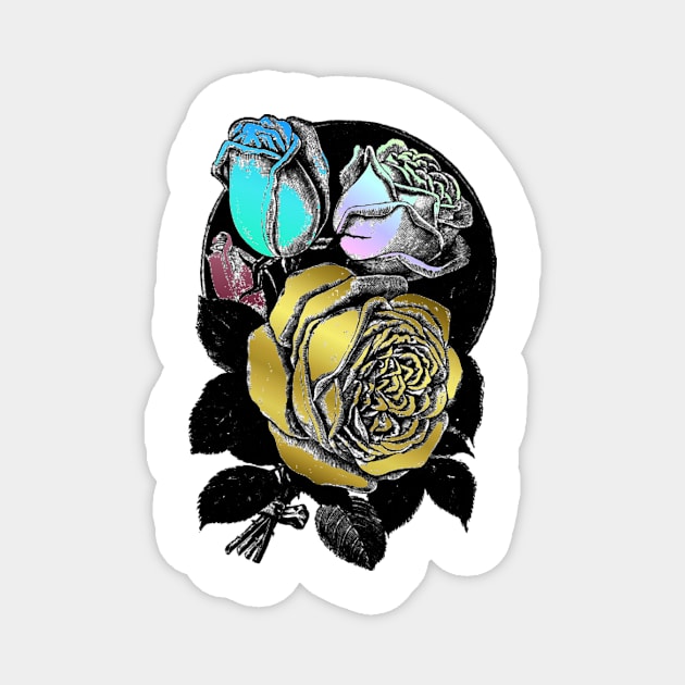 Colourful Roses Magnet by positiveartstore