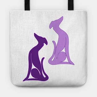 Greyhound Sitting Purple Tote