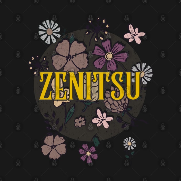 Aesthetic Proud Name Zenitsu Flowers Anime Retro Styles by Kisos Thass