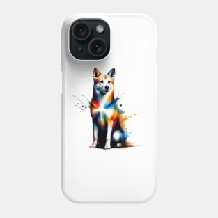 Colorful Abstract Splash Canaan Dog Artistic Portrait Phone Case