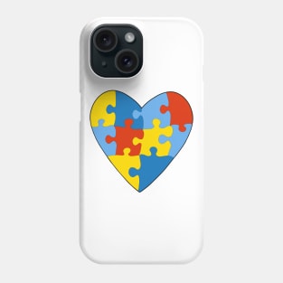 Asperger's Syndrome Heart Colorful Puzzle Phone Case