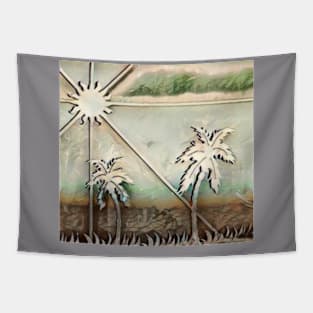 Sun And Palm Trees Tapestry