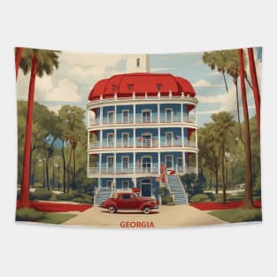 Savannah Georgia United States of America Tourism Vintage Poster Tapestry