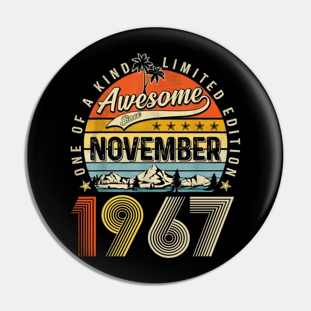 Awesome Since November 1967 Vintage 56th Birthday Pin by louismcfarland