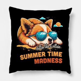 Chillin like a Corgi villain Pillow