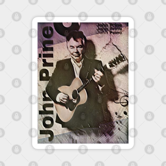 John Prine - Guitar style Magnet by Trendsdk