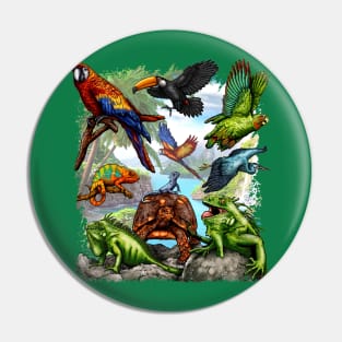 Rain Forest animals Pin