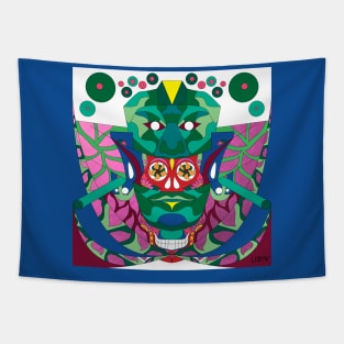 la reina roja, the red queen in jade totonac patterns ecopop Tapestry