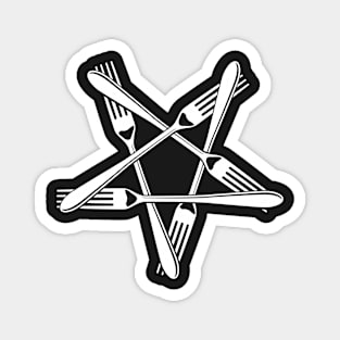 Fork Pentagram (black) Magnet