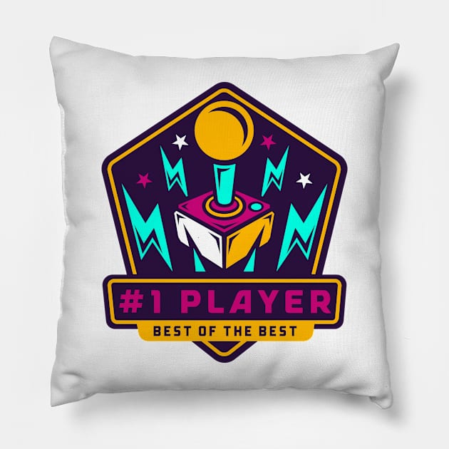 #1 PLAYER Pillow by The Print Factory