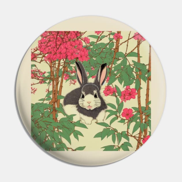 Grey Furball Frenzy in Springtime An American Mini Rex Rabbit Bunny Mom Pin by wigobun