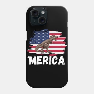 Vintage American flag T-Rex Dinosaur 4th Of July Independence Day Patriotic Party Phone Case