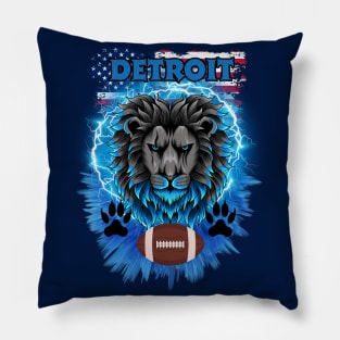 Football Detroit motor kitty Loins USA pride Pillow