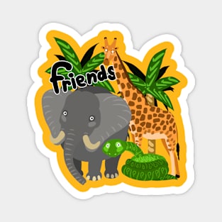 funny animals friends Magnet