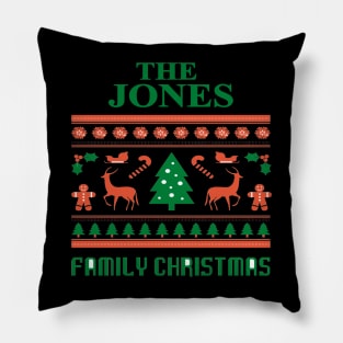 Family Christmas - Groovy Christmas JONES family, Family Christmas T-shirt, Pjama T-shirt Pillow