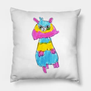 Llama | Kids Fashion | Kids Drawing | Pink, Blue, Yellow | Fun Pillow