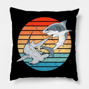 Hammerhead and Great White Shark Pillow