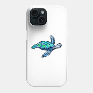 Turtle - blue turtle sparkly magical beautiful sea creature Phone Case