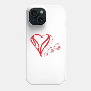 Hand Drawn Red Hearts Phone Case