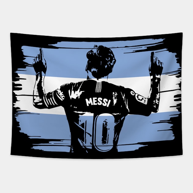 Messi 10 in World Cup 2022 Tapestry by Julorzo