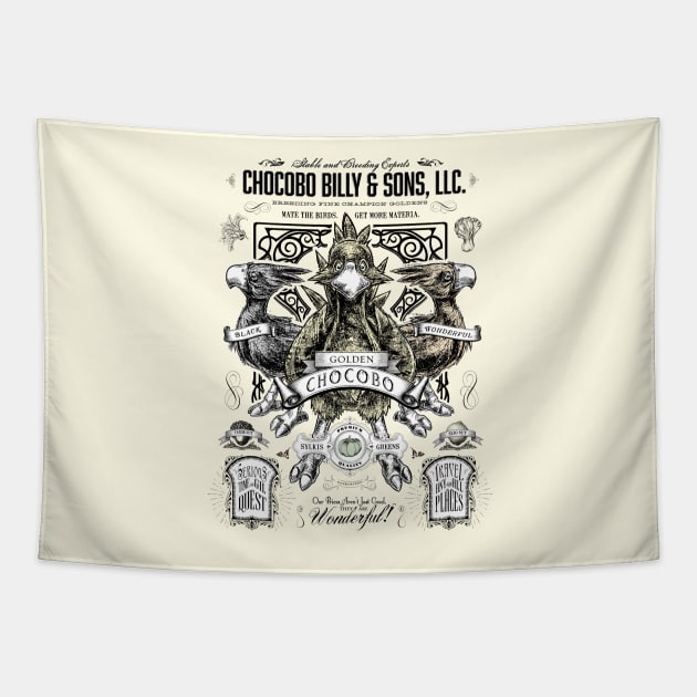 Chocobo Billy and Sons LLC Tapestry by barrettbiggers