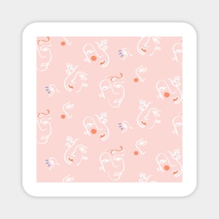 Blush Abstract Faces Magnet