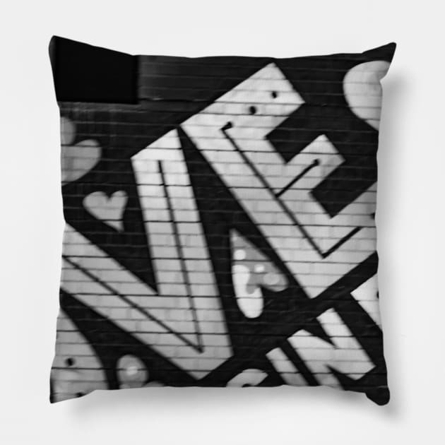 Black and white tee Pillow by Lashanephotography