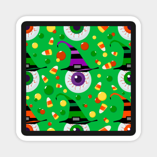 Eyes with hat in candyland on green Magnet