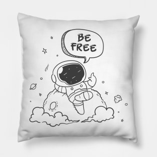 Astronaut relaxing in space Pillow