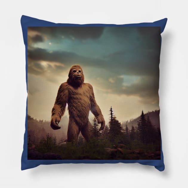 Sasquatch in Nature Pillow by Grassroots Green