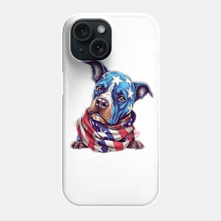 Patriotic Dog, 4th of July Design Phone Case