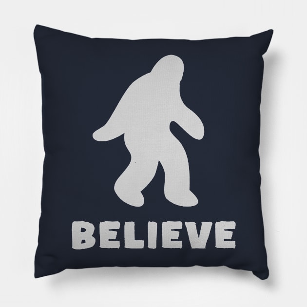 Minimal believe in bigfoot sci fi Pillow by happinessinatee