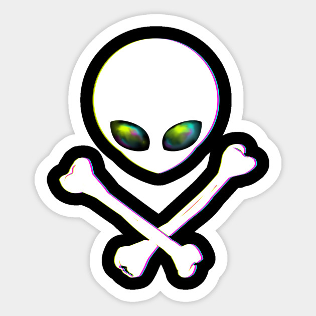 Alien Crossbones - Alien - Sticker | TeePublic