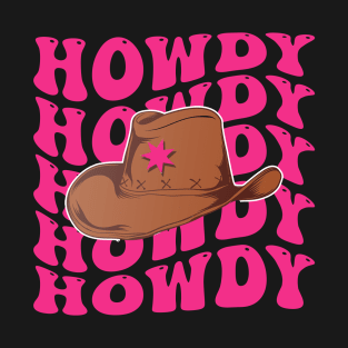 Howdy Southern Western Girl Country Rodeo Pink Cowgirl Retro T-Shirt