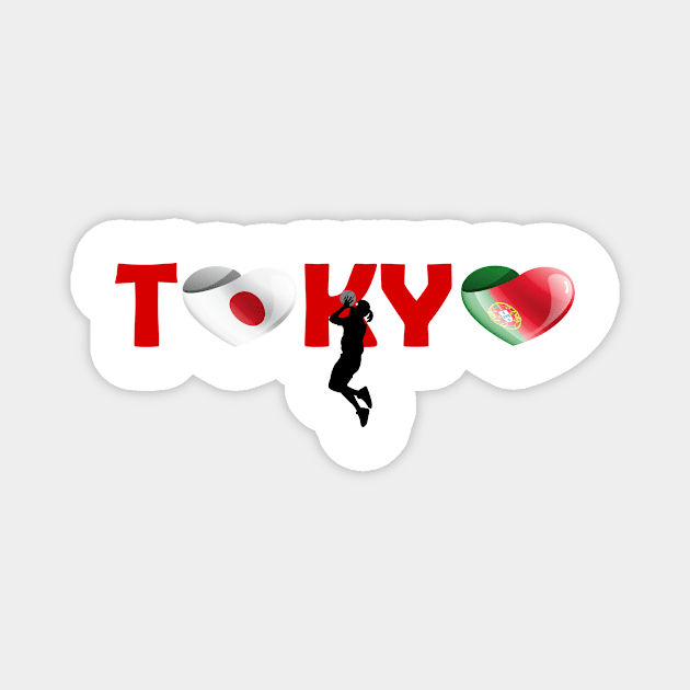 Basketball in Tokyo - team Portugal (PT) Magnet by ArtDesignDE