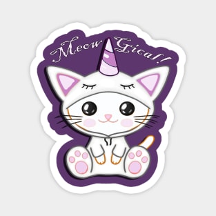 Unicorn Cat, Cute Graphic Art Trick or Treat Fun Gifts Magnet