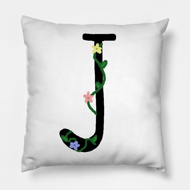 "J" initial Pillow by artoftilly