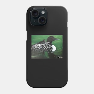 Loon and chick Phone Case