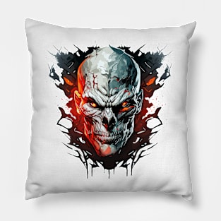 Skull Wild Life Painting Dark Character Spirit Pillow