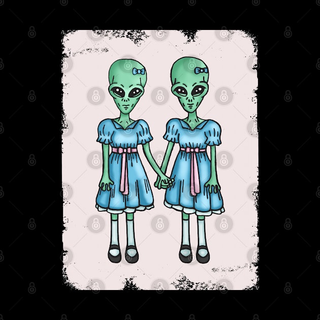 Creepy Alien Twins by Downtown Rose