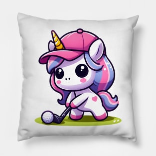 Golf Unicorn Olympics 🏌🏼‍♀️🦄 - Tee Up Cuteness! Pillow