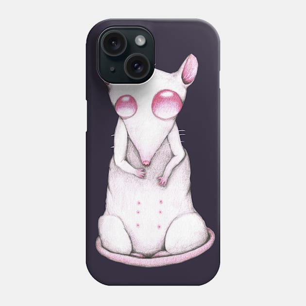 Albino rat pencil drawing Phone Case by Bwiselizzy