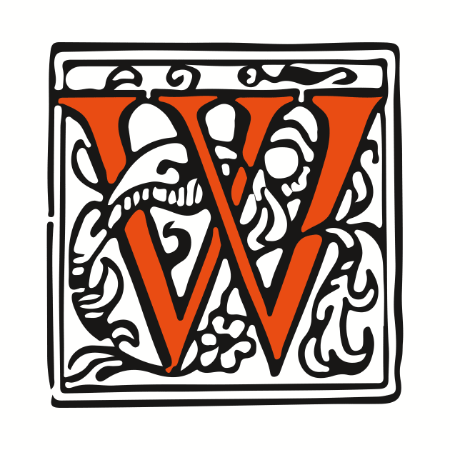 Letter W in an decorative frame by Creative Art Store