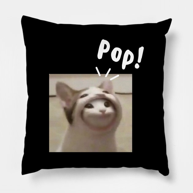 Pop Cat My Beloved Cat Meme Oatmeal Pillow by BobaPenguin