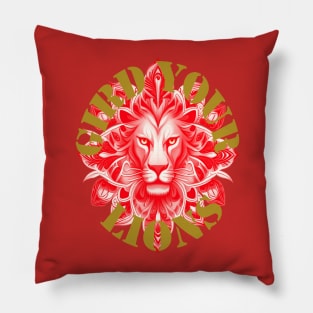 Gird Your Lions England Motivational Idiom Red Pillow