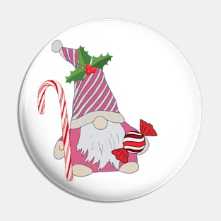 Candy Cane Gnome Pin