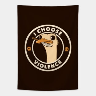 I Choose Violence Funny Emu by Tobe Fonseca Tapestry